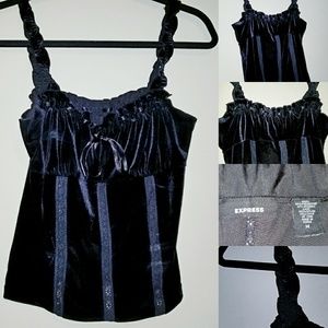 Vintage Express size M black velvet camisole top